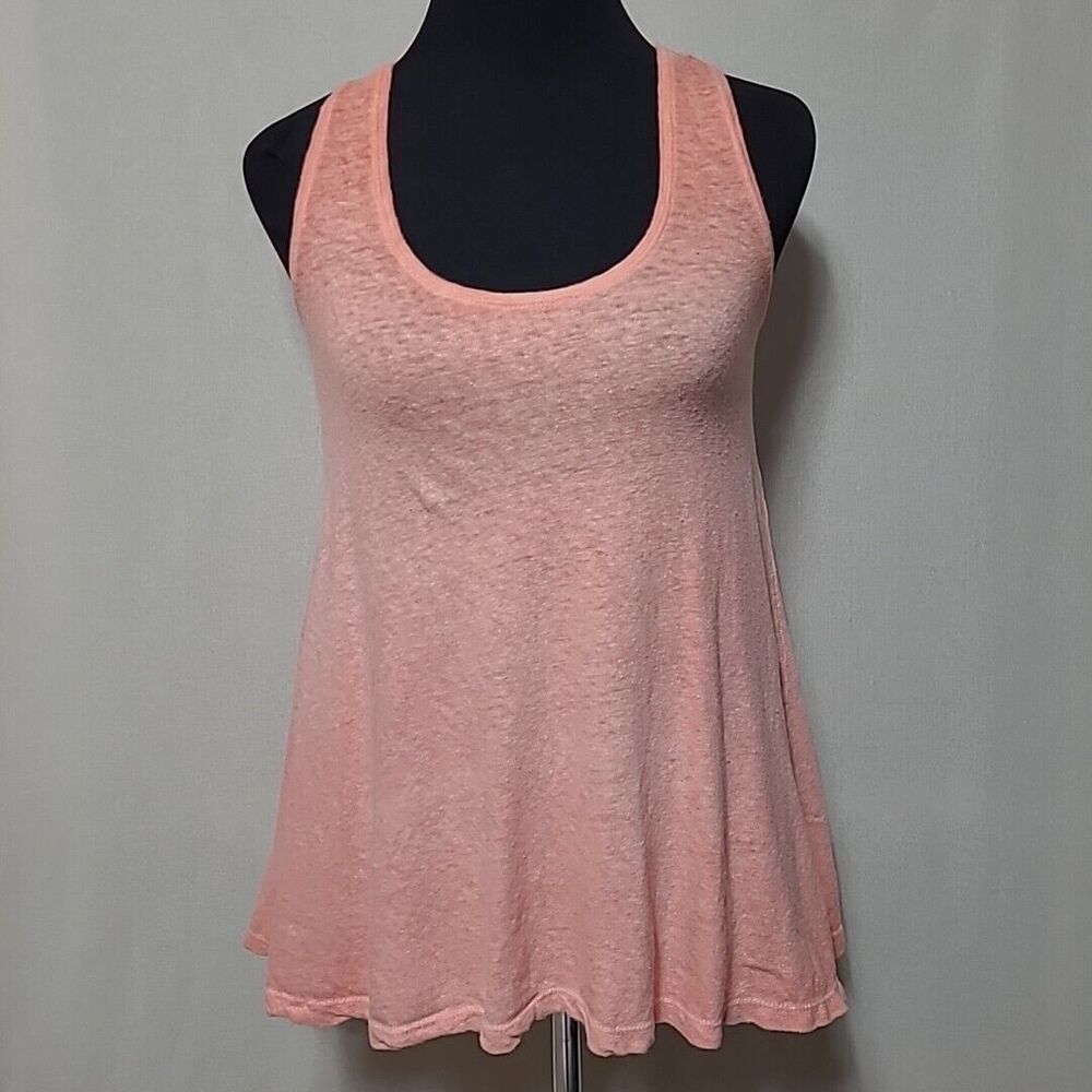 Akemi + Kin Anthropologie Orange Linen Blend Tank Top Size XS
